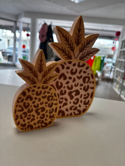 Ananas Deko Set | Leopard Muster | Boho Deko | 3D Druck | 2 Größen erhältlich | Wunschfarbe | Moderne Tischdeko