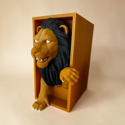 Löwen Book Nook | 3D Bücherstütze mit Löwenkopf | Regal Deko | Bücherregal Dekoration | Wunschfarbe | 20 cm hoch