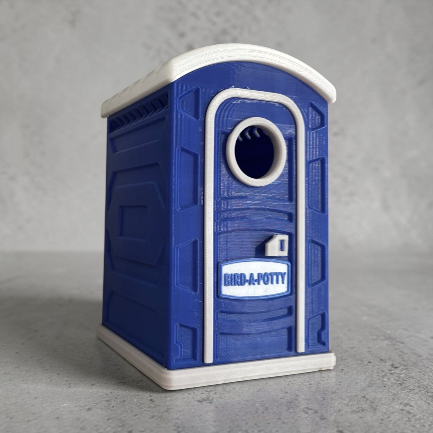 Vogelhaus Dixi Klo | Lustiges Vogelhaus | Bird-A-Potty Nistkasten | Gartendeko | 3D Druck | Wunschfarbe | 17 cm