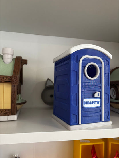 Vogelhaus Dixi Klo | Lustiges Vogelhaus | Bird-A-Potty Nistkasten | Gartendeko | 3D Druck | Wunschfarbe | 17 cm
