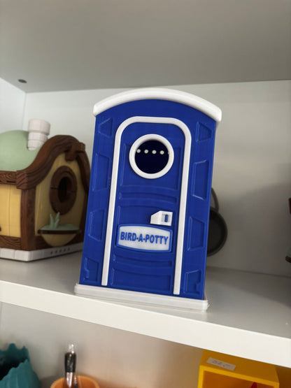 Vogelhaus Dixi Klo | Lustiges Vogelhaus | Bird-A-Potty Nistkasten | Gartendeko | 3D Druck | Wunschfarbe | 17 cm