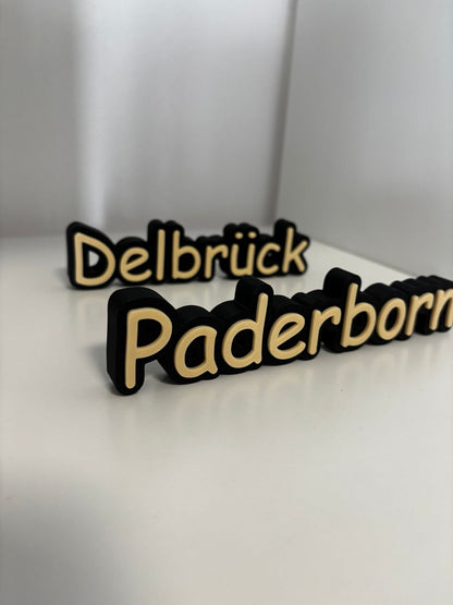 3D Ortsaufsteller personalisiert | Wunschort & Wunschfarbe | Stadt Schriftzug | Namensaufsteller | Dekoration | Geschenk