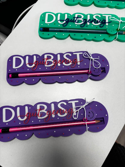 Du bist gut genug Geschenk mit Bleistift | Motivation | Schulkind | Lehrer Geschenk | Wunschfarbe | 3D Druck | Einschulung