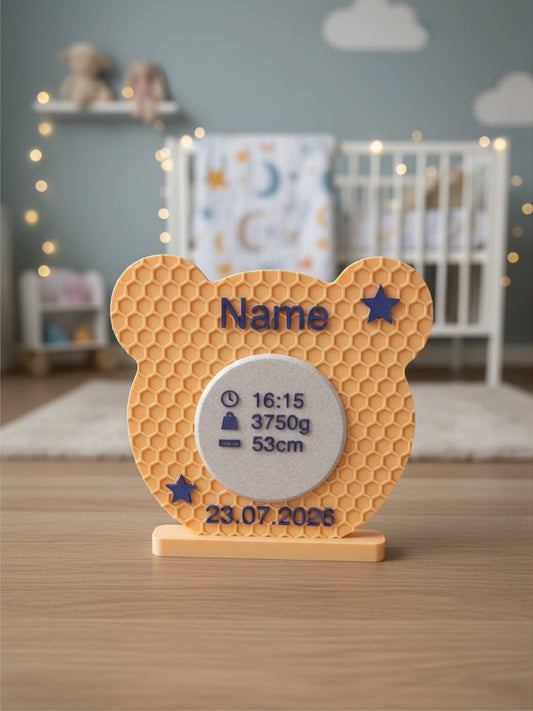 Geburtsdaten Aufsteller personalisiert | Baby Geschenk zur Geburt | Name Geburtsdatum Gewicht Größe | Kinderzimmer Deko | 3D Druck