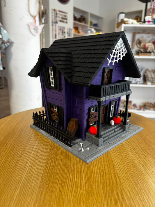 Halloween Spukhaus mit abnehmbarem Dach | Halloween Haus für LED Licht | Gruselhaus Deko | 3D Druck Halloween Dekoration