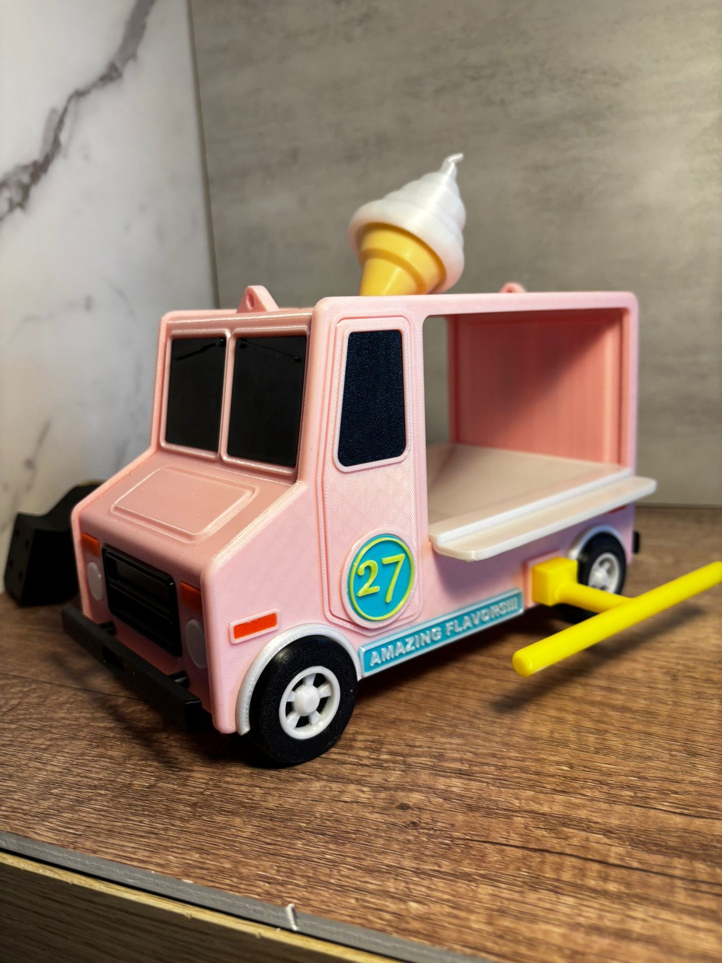 Vogelhaus Eiswagen | Futterhaus Vogelhaus | Ice Cream Truck Design | Garten Deko | Wetterfest | 3D Druck | 20 cm