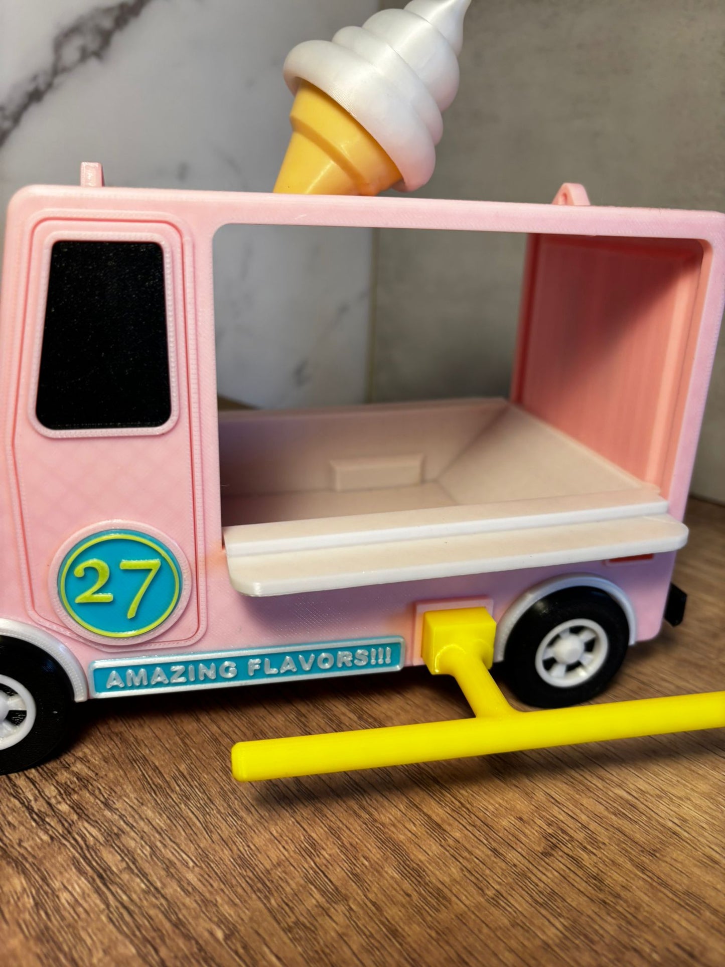 Vogelhaus Eiswagen | Futterhaus Vogelhaus | Ice Cream Truck Design | Garten Deko | Wetterfest | 3D Druck | 20 cm