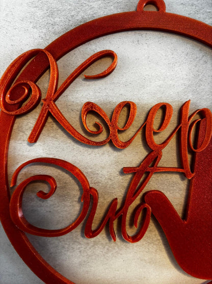 Keep Out Schild Wanddeko | Gaming Deko | Nerd Zimmer Deko | 3D Druck Schild | Türschild | personalisierte Farbe | lustige Deko