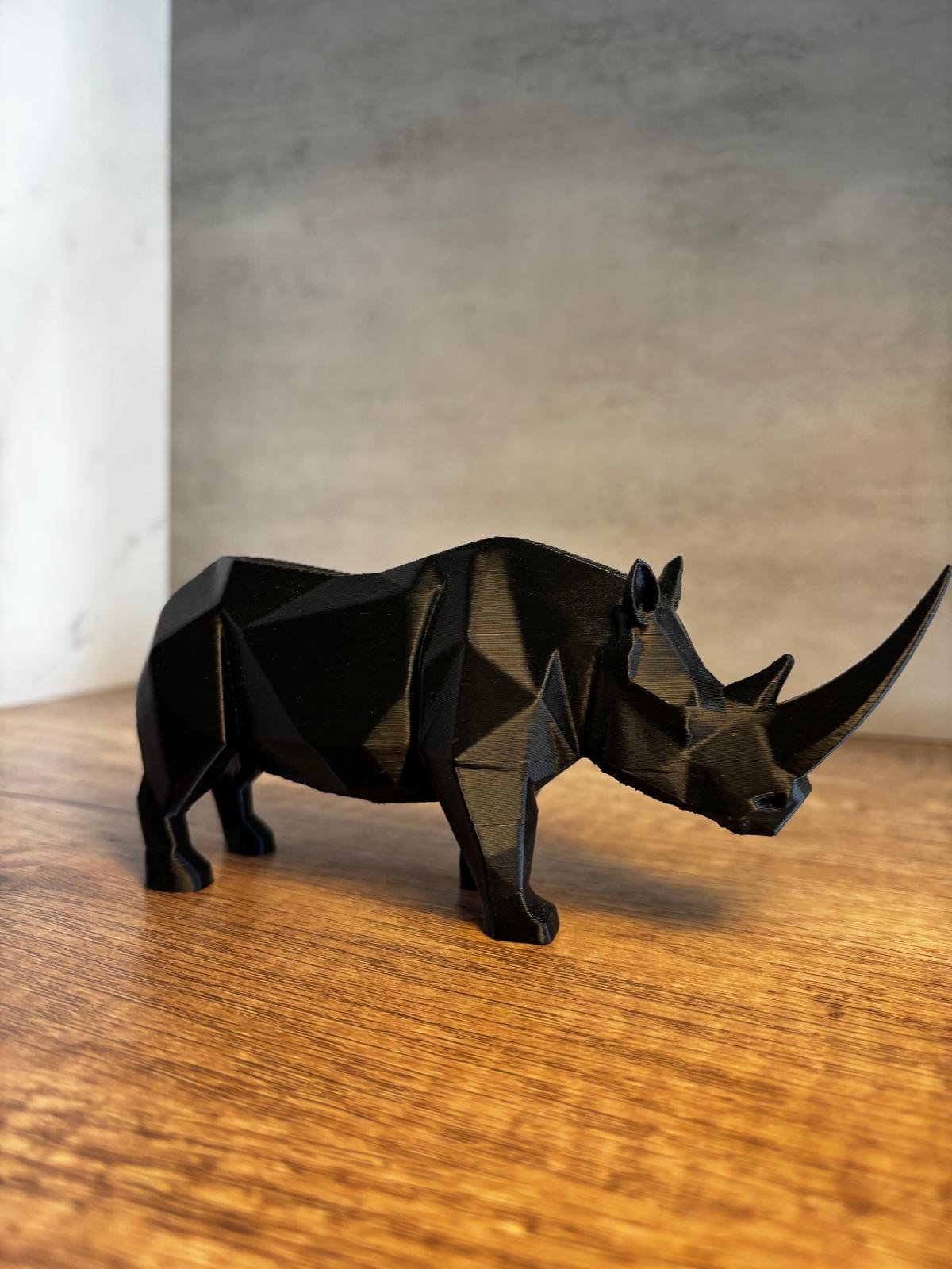 Nashorn Deko Figur modern | geometrische Tierfigur | 3D Druck Deko | minimalistisches Design | Geschenk Idee | personalisierte Farbe