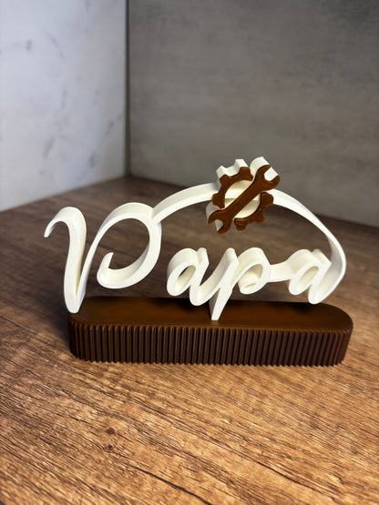 Papa Schild personalisiert | Geschenk für Papa | Vatertag Geschenk | 3D Druck Deko mit Werkzeug | Wunschfarbe | Geschenkidee Papa