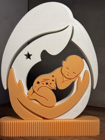 Baby Deko Figur | Geschenk zur Geburt | Baby Geschenk | Neugeborenes Deko | 3D Druck Deko | personalisierte Farbe | Kinderzimmer Deko