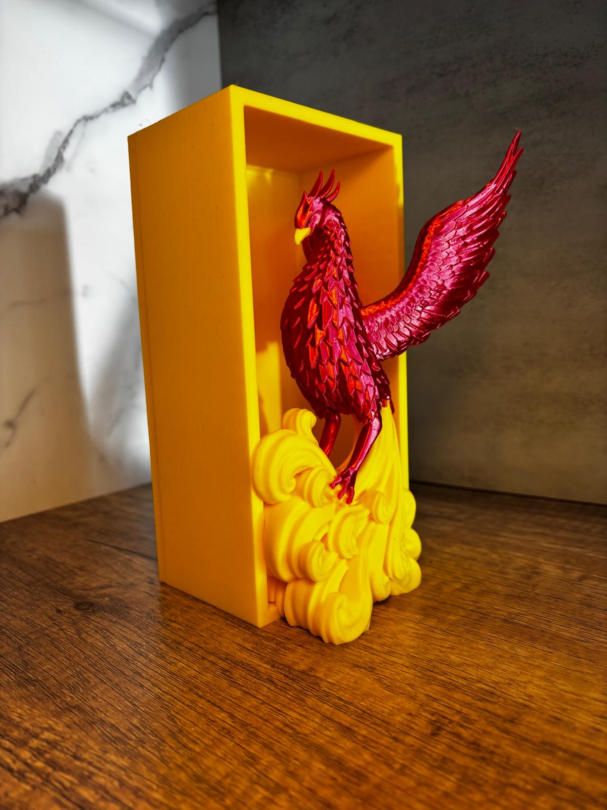 Phönix Book Nook Deko | Bücherregal Einsatz Fantasy | 3D Druck Regal Deko | Geschenk für Leser | personalisierte Farbe | Phoenix Figur