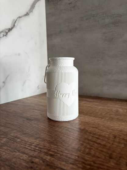 Deko Milchkanne mit Herz – 3D Druck | Wunschfarbe | Trockenblumen Vase | Landhaus Deko