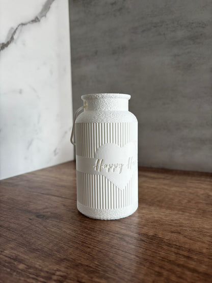 Deko Milchkanne mit Herz – 3D Druck | Wunschfarbe | Trockenblumen Vase | Landhaus Deko
