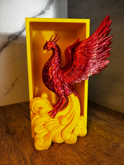 Phönix Book Nook Deko | Bücherregal Einsatz Fantasy | 3D Druck Regal Deko | Geschenk für Leser | personalisierte Farbe | Phoenix Figur