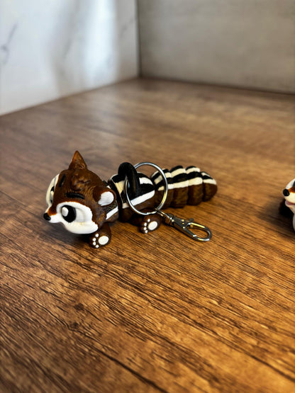Flexi Streifenhörnchen Figur | bewegliches Tier 3D Druck | süßes Geschenk | Fidget Toy | Schlüsselanhänger optional | personalisierte Farbe