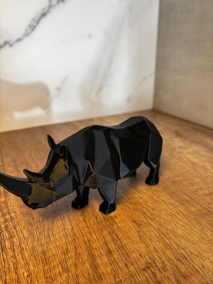 Nashorn Deko Figur modern | geometrische Tierfigur | 3D Druck Deko | minimalistisches Design | Geschenk Idee | personalisierte Farbe