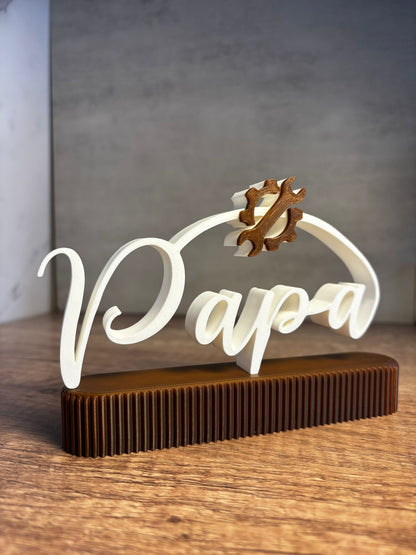 Papa Schild personalisiert | Geschenk für Papa | Vatertag Geschenk | 3D Druck Deko mit Werkzeug | Wunschfarbe | Geschenkidee Papa