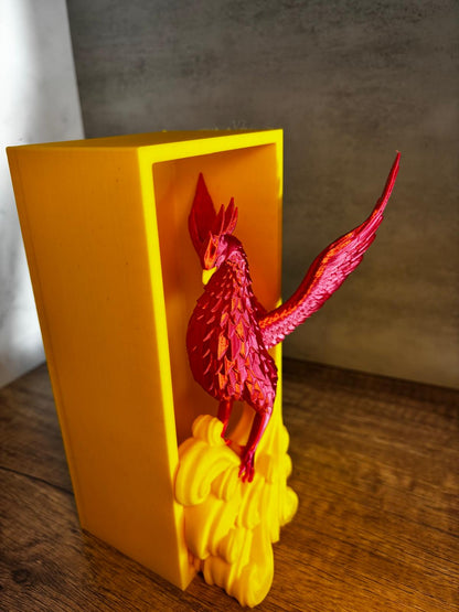 Phönix Book Nook Deko | Bücherregal Einsatz Fantasy | 3D Druck Regal Deko | Geschenk für Leser | personalisierte Farbe | Phoenix Figur