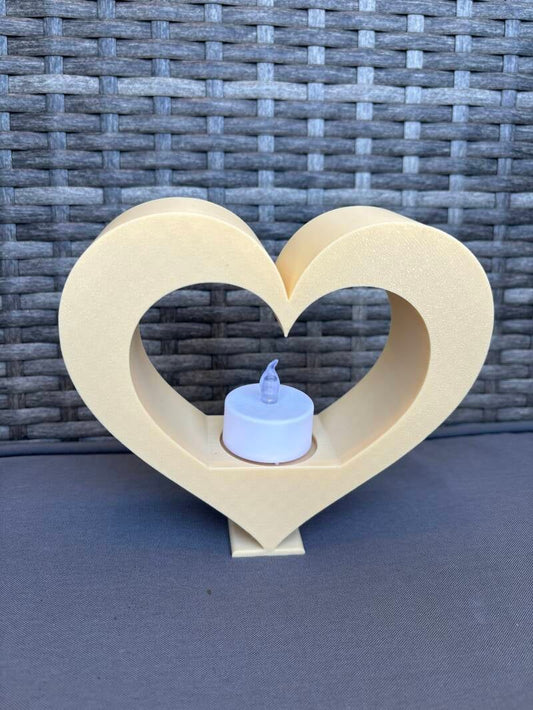 Herz Teelichthalter aus 3D-Druck – 13 cm hoch, PLA, Wunschfarbe, romantische Deko