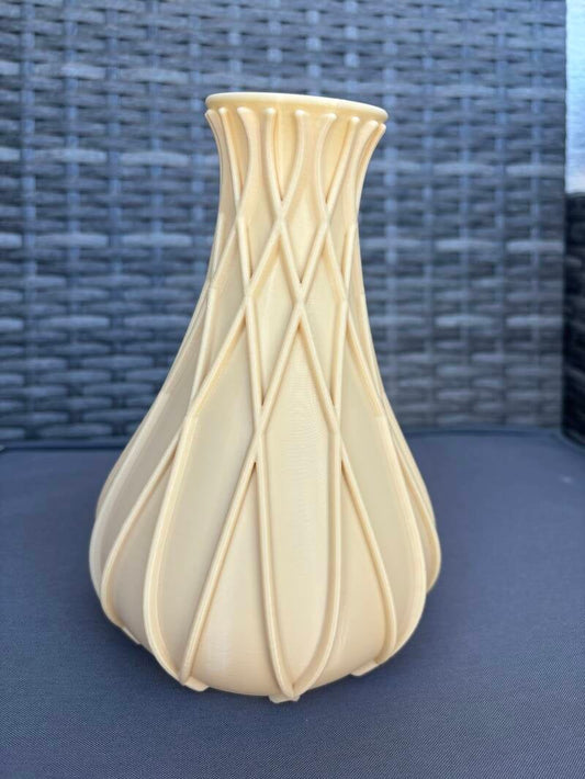Strukturvase aus 3D-Druck – geometrisches Design, 24 cm hoch, PLA, Wunschfarbe