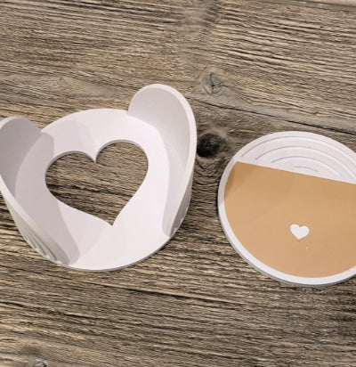 10er Set Untersetzer Herz – Wunschfarbe | 3D-Druck