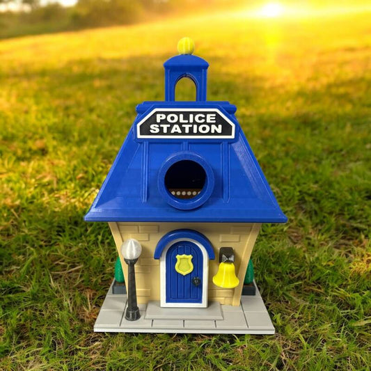 Vogelhaus Polizeistation | witzige Gartendeko aus 3D-Druck (PETG)