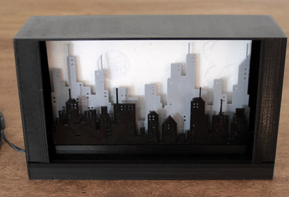 City Skyline Deko Lichtbox – 3D Druck | Stadt Silhouette | ohne LED