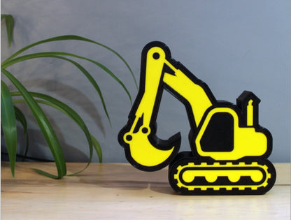 3D Bagger Lampe – Deko-Licht für Baustellen-Fans (ohne LED)