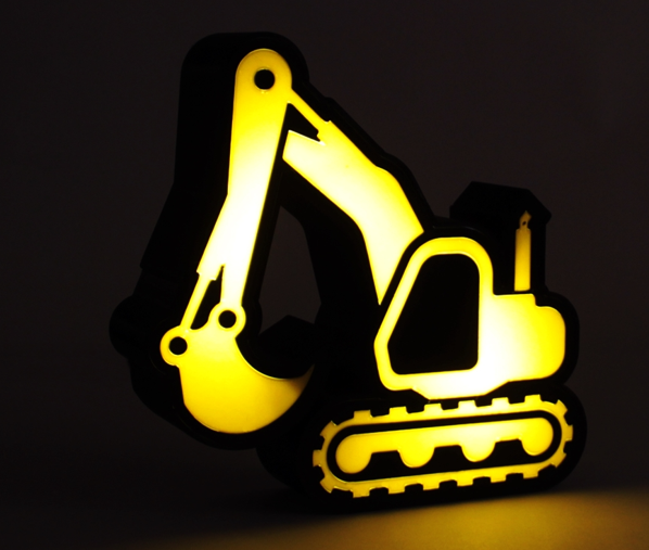 3D Bagger Lampe – Deko-Licht für Baustellen-Fans (ohne LED)