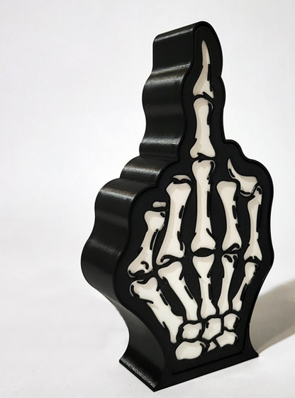 Middle Finger Lampe – Skelett Design | 3D Druck Statement Deko | ohne LED